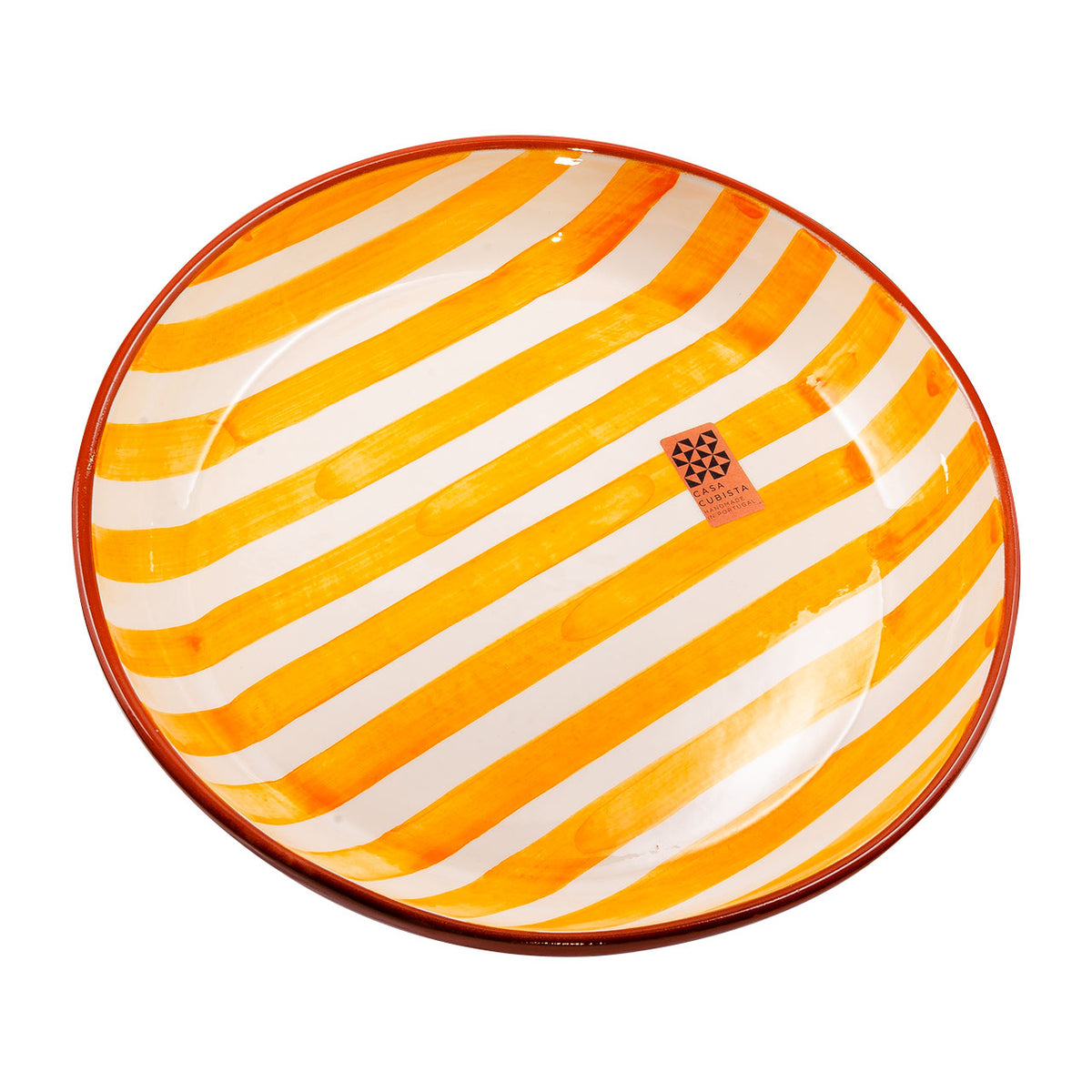 Keramikschale groß bold stripes tangerine
