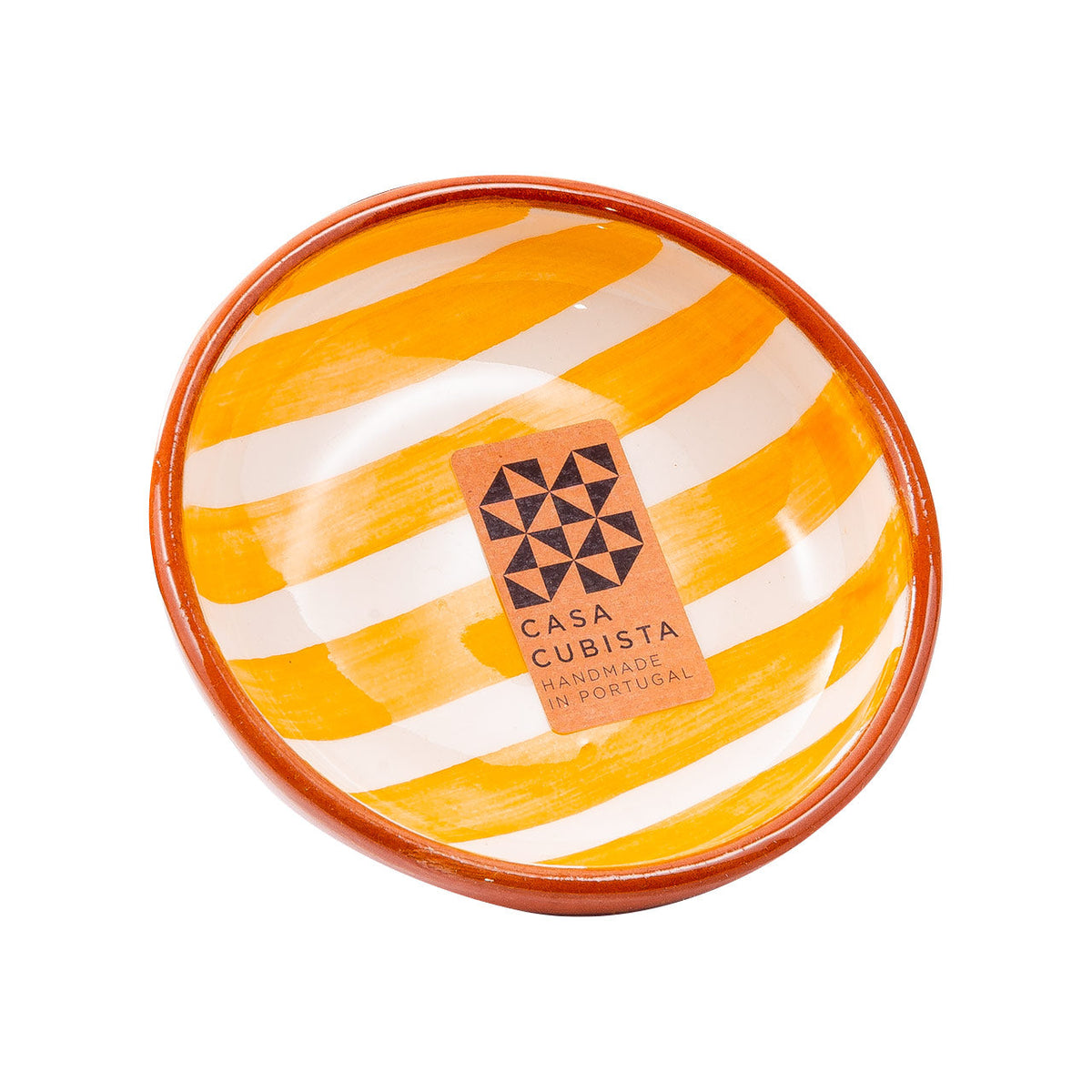 Keramikschale klein bold stripes tangerine