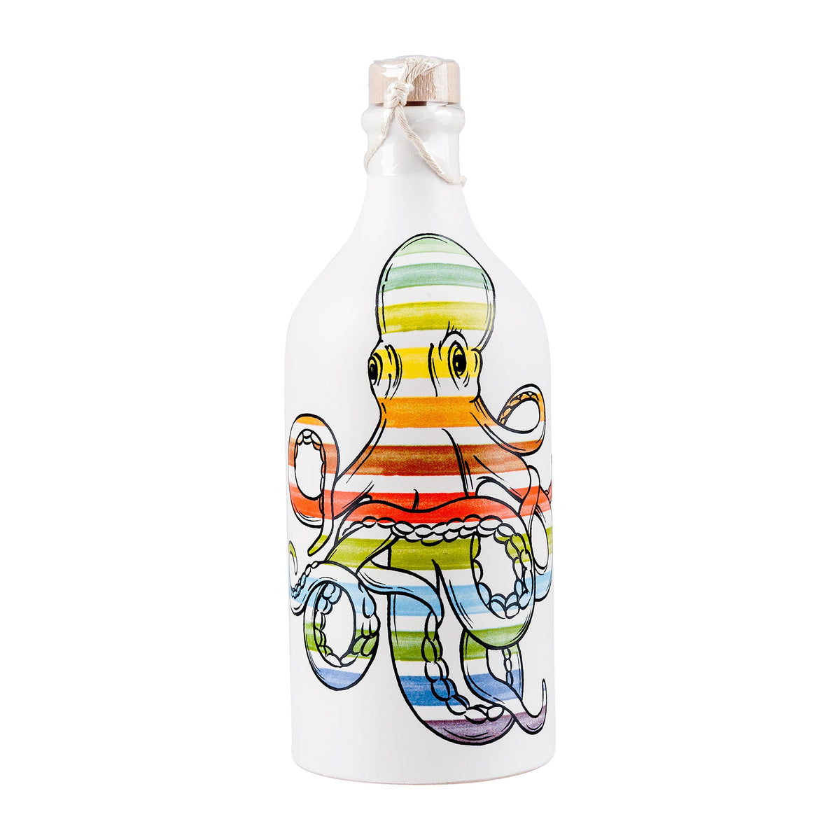 Muraglia Olivenöl Keramikflasche bunter Tintenfisch