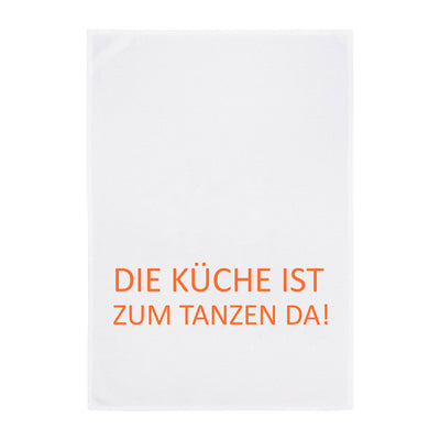 Geschirrtuch – Die Küche ist zum Tanzen da – orange