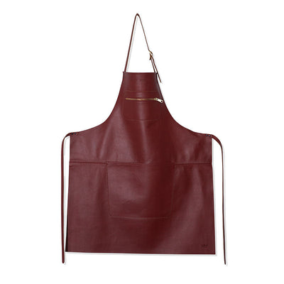 Läderförkläde BBQ Style – Rubinrött