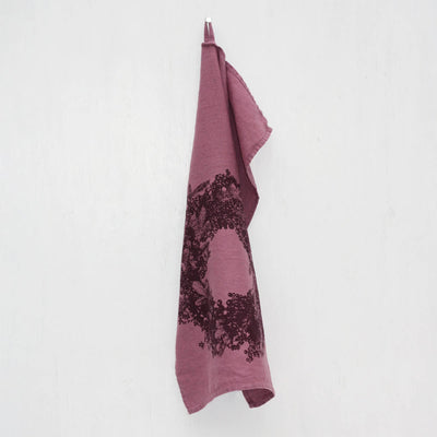 Linen tea towel erika – wreath