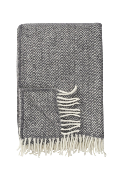Wool blanket Chevron – grey