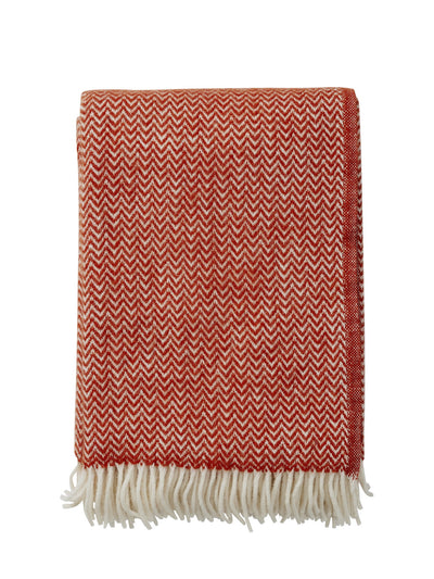 Wool blanket Chevron – ruby red