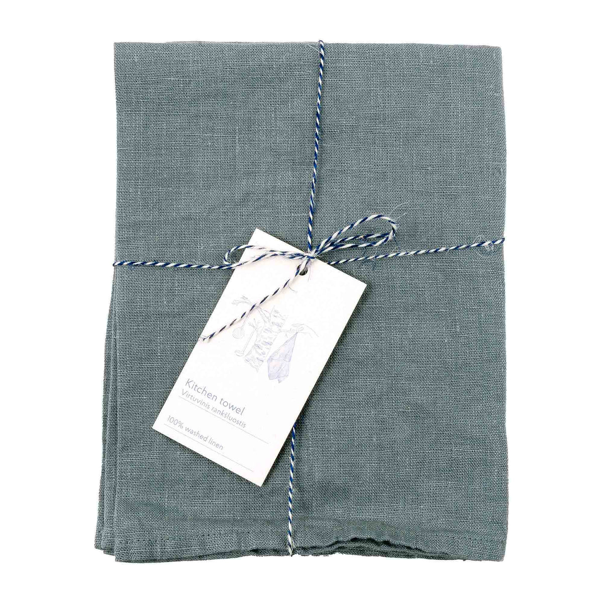 Linen Tales  Leinen Geschirrtuch  Blue Fog