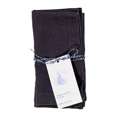 Linen Napkins – Dark Grey – Set of 2