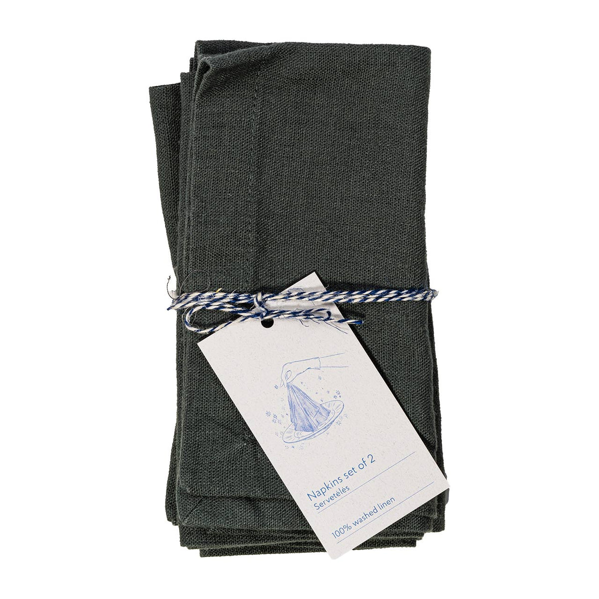 Linen Tales  Leinen Servietten  Forest Green  2er Set
