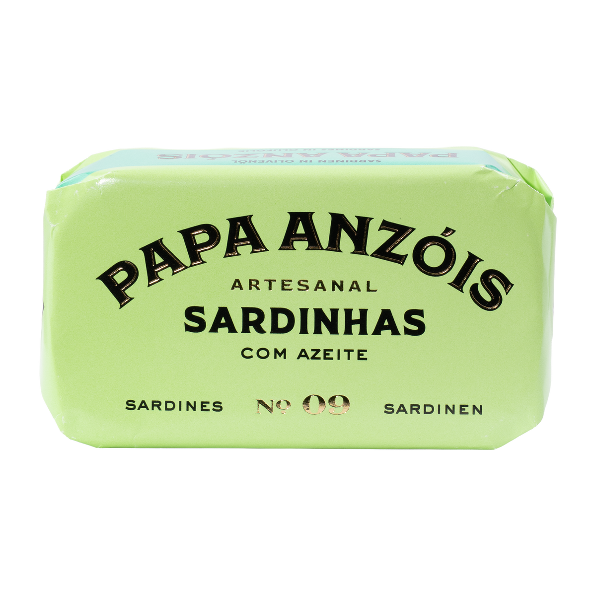 Papa Anzóis Sardinen in Olivenöl, Dose in buntem Papier